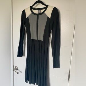 Vince Camuto Fit and Flare Colorblock Sweater Dress